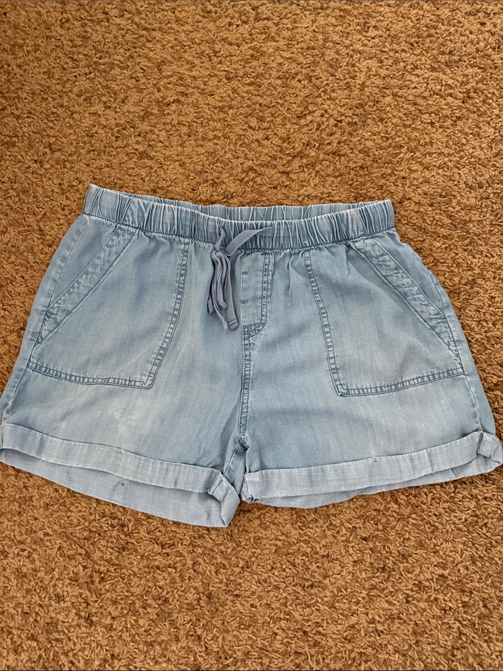 Workshop Republic Clothing Light Blue Drawstring Denim-Style Shorts